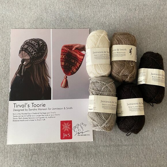NWT Tirval's Toorie Shetland Heritage Hat Kit Lot of 5 Skeins 1 Pattern - Picture 1 of 9